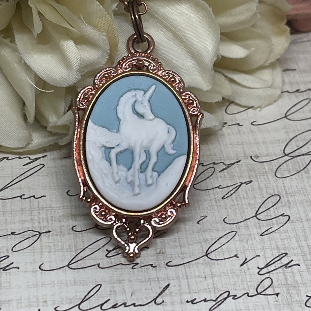 Rose Gold Blue Unicorn Flower Girl Bridesmaids Pendant Necklace Charm Wedding 23$